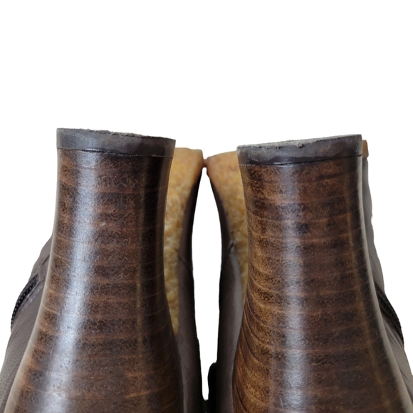 Anthropologie | Giraudon Accoutrement Leather Bow Ankle Booties Brown Academia - Picture 10 of 12